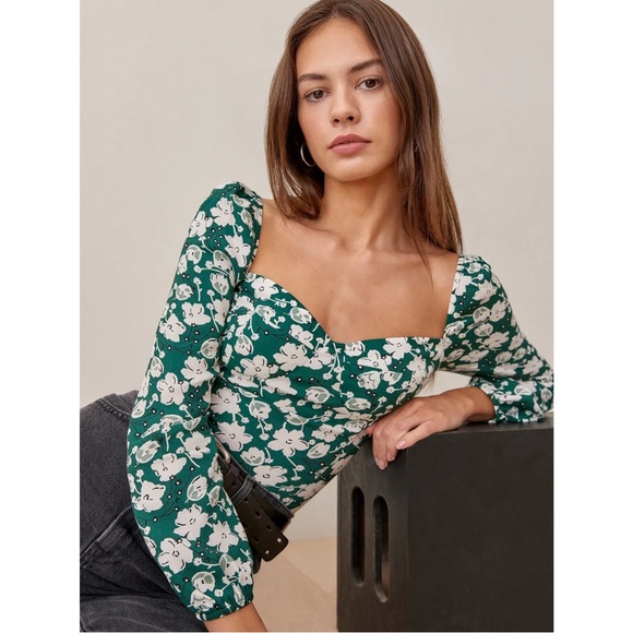 Reformation Reign Long Sleeve Top in Andrea Floral - Picture 1 of 8